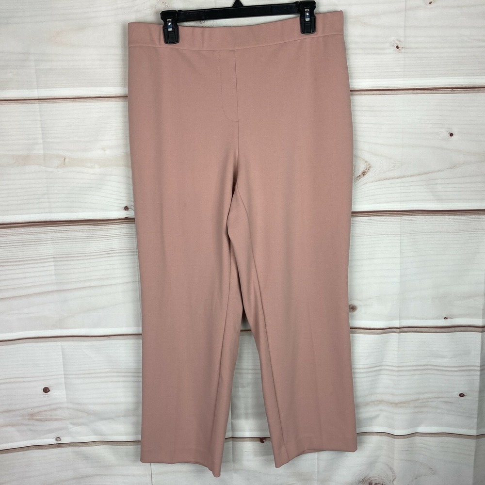 Alfani Pants Womens 0X Pink Slim Leg‎ Dress Ankle Mid Rise Pull On Stretch Solid